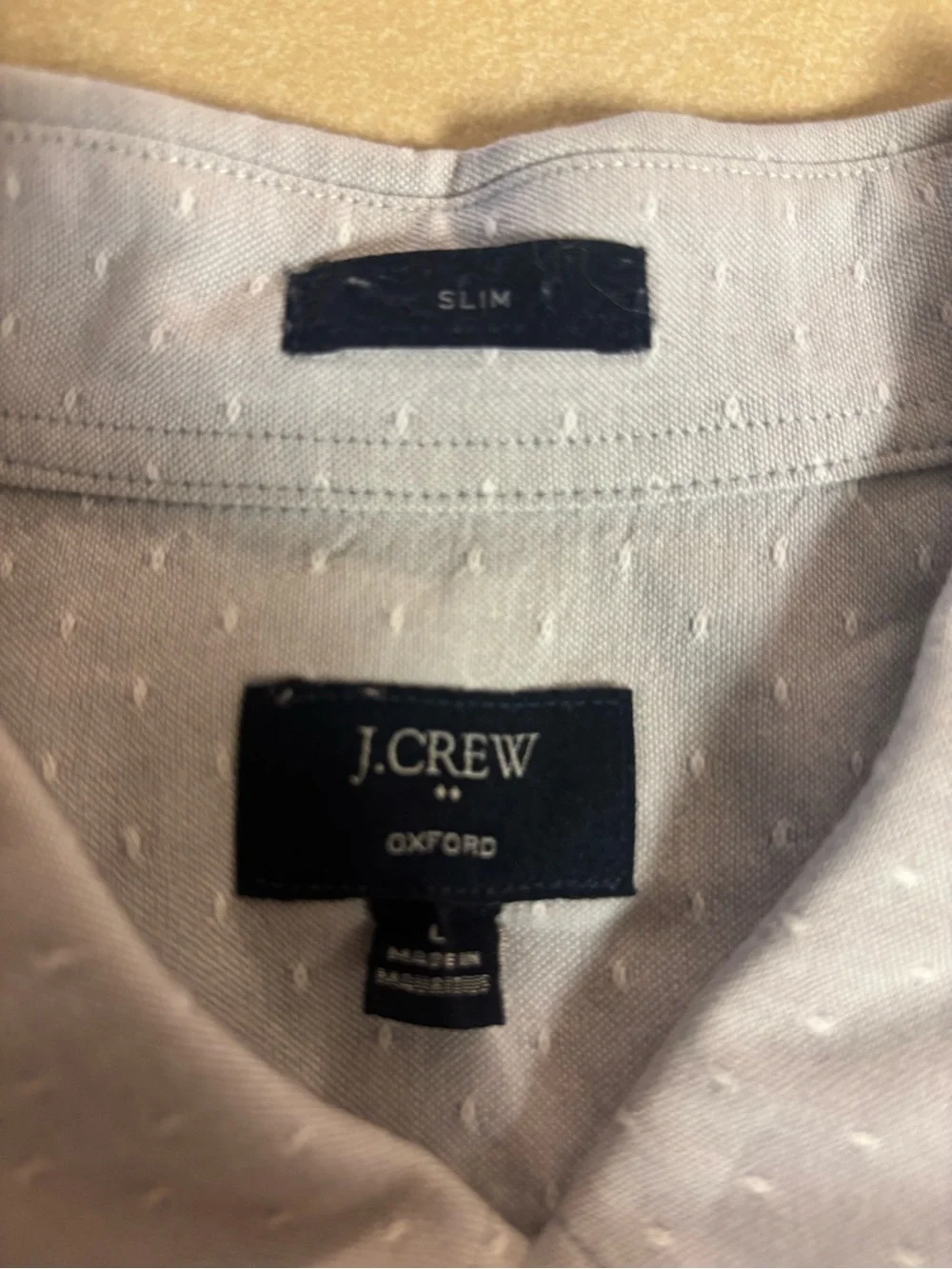 J. Crew Light Gray Dot-Pattern Button-Down Shirt